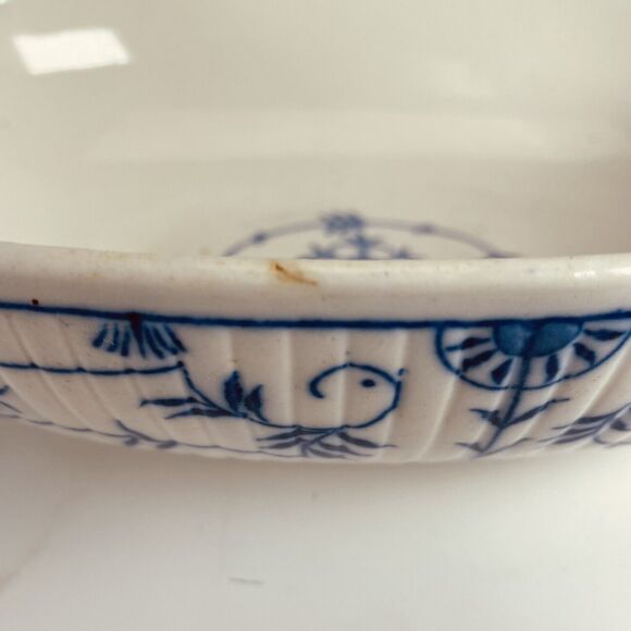 F Winkle FW & Co Danish Oval Vegetable Salad Serving Bowl Dish Flow Blue 9.5"x7" - Picture 4 of 14